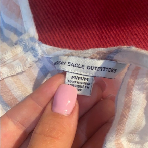 american eagle stripe women's ruffle romper - Picture 9 of 10